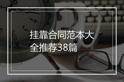挂靠合同范本大全推荐38篇
