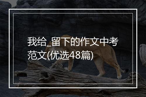 我给_留下的作文中考范文(优选48篇)