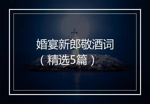 婚宴新郎敬酒词（精选5篇）