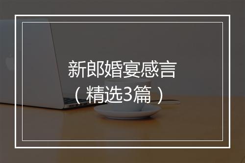 新郎婚宴感言（精选3篇）