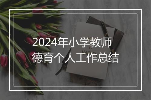 2024年小学教师德育个人工作总结
