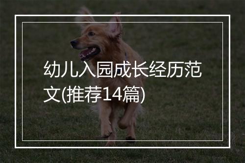 幼儿入园成长经历范文(推荐14篇)