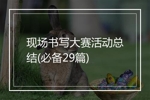 现场书写大赛活动总结(必备29篇)