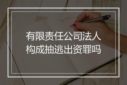有限责任公司法人构成抽逃出资罪吗