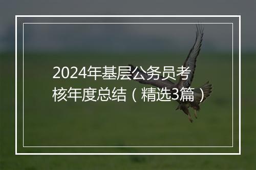 2024年基层公务员考核年度总结（精选3篇）