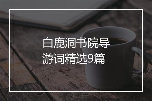 白鹿洞书院导游词精选9篇