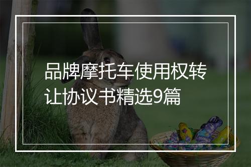 品牌摩托车使用权转让协议书精选9篇