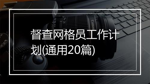 督查网格员工作计划(通用20篇)