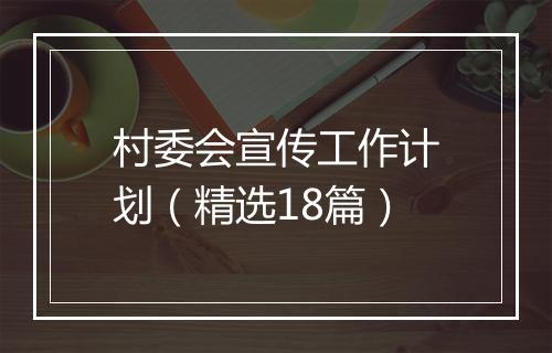 村委会宣传工作计划（精选18篇）