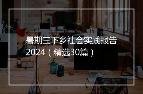 暑期三下乡社会实践报告2024（精选30篇）