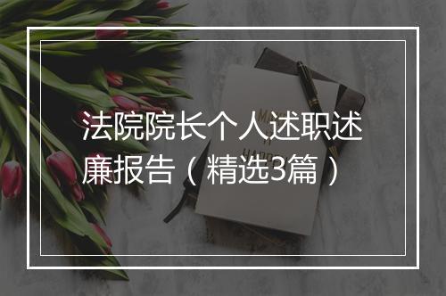 法院院长个人述职述廉报告（精选3篇）