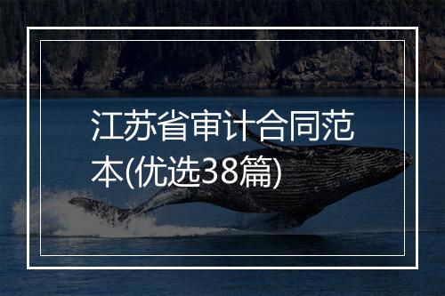 江苏省审计合同范本(优选38篇)