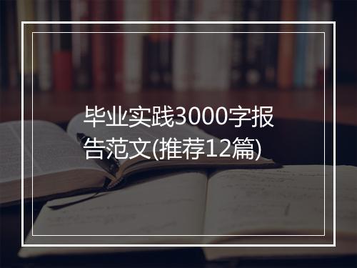 毕业实践3000字报告范文(推荐12篇)