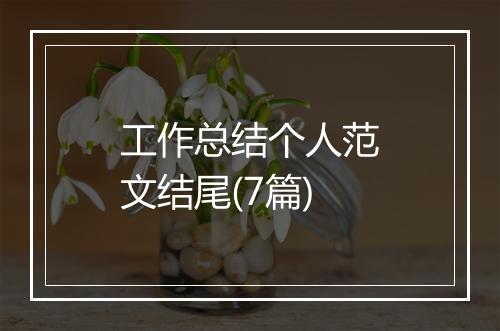 工作总结个人范文结尾(7篇)