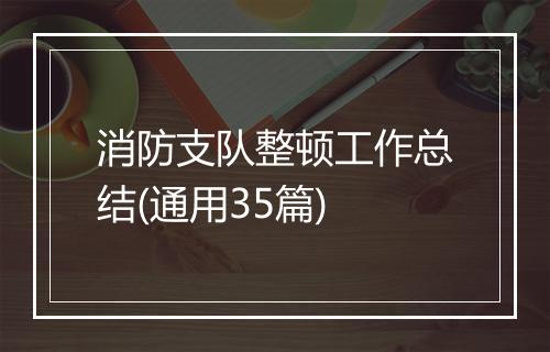 消防支队整顿工作总结(通用35篇)