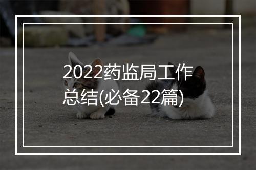 2022药监局工作总结(必备22篇)