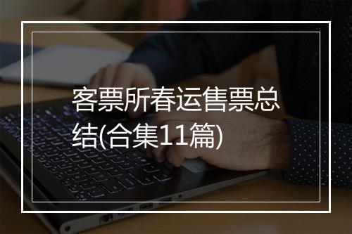 客票所春运售票总结(合集11篇)