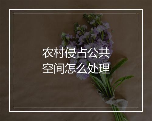 农村侵占公共空间怎么处理