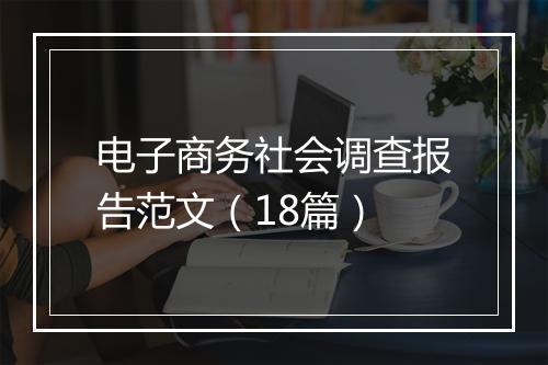 电子商务社会调查报告范文（18篇）