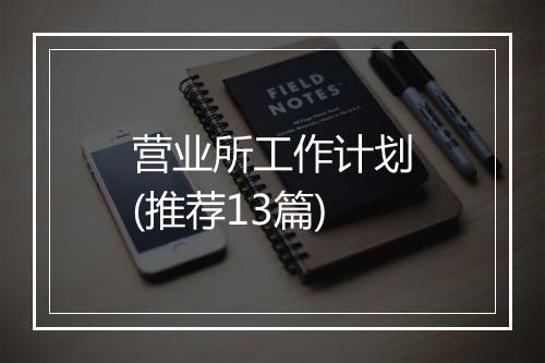 营业所工作计划(推荐13篇)
