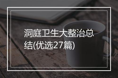 洞庭卫生大整治总结(优选27篇)