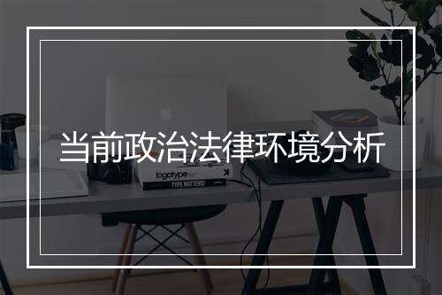当前政治法律环境分析