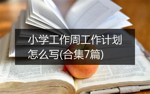 小学工作周工作计划怎么写(合集7篇)