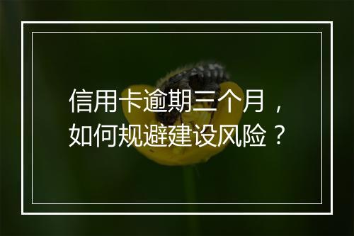 信用卡逾期三个月，如何规避建设风险？