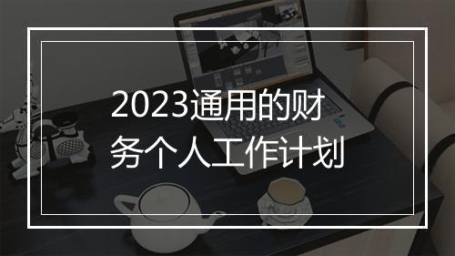 2023通用的财务个人工作计划