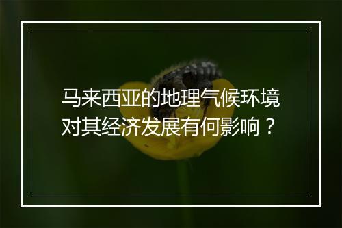 马来西亚的地理气候环境对其经济发展有何影响？