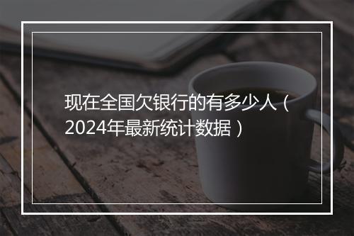 现在全国欠银行的有多少人（2024年最新统计数据）