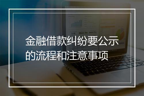 金融借款纠纷要公示的流程和注意事项