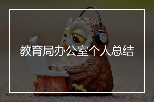 教育局办公室个人总结