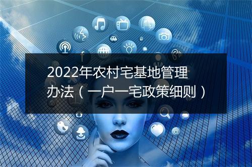 2022年农村宅基地管理办法（一户一宅政策细则）