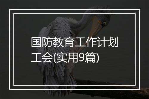 国防教育工作计划工会(实用9篇)