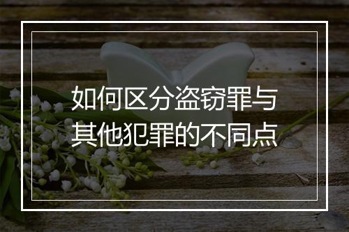 如何区分盗窃罪与其他犯罪的不同点