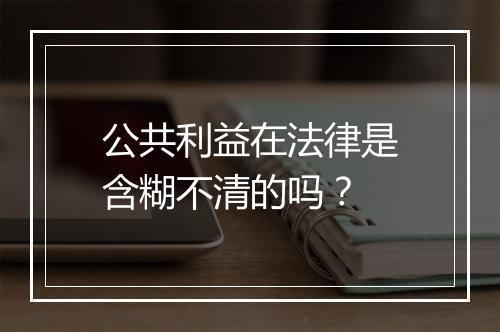 公共利益在法律是含糊不清的吗？