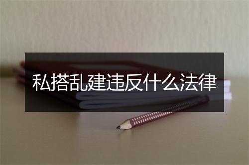 私搭乱建违反什么法律