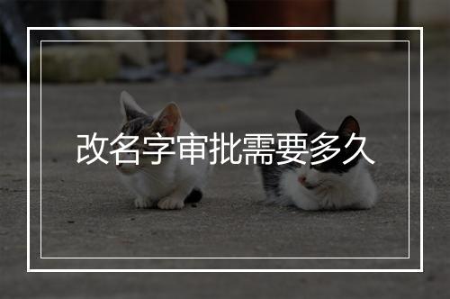 改名字审批需要多久