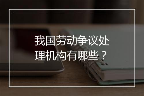 我国劳动争议处理机构有哪些？