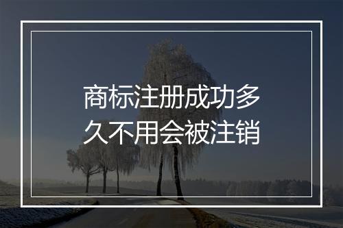 商标注册成功多久不用会被注销