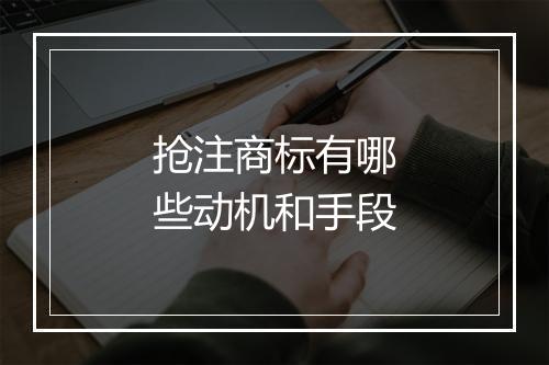 抢注商标有哪些动机和手段