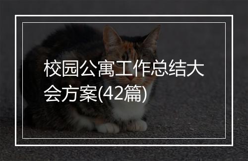 校园公寓工作总结大会方案(42篇)