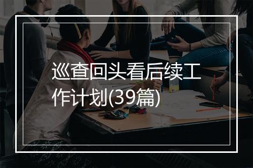 巡查回头看后续工作计划(39篇)