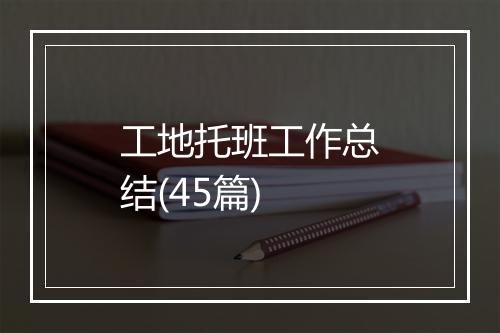 工地托班工作总结(45篇)