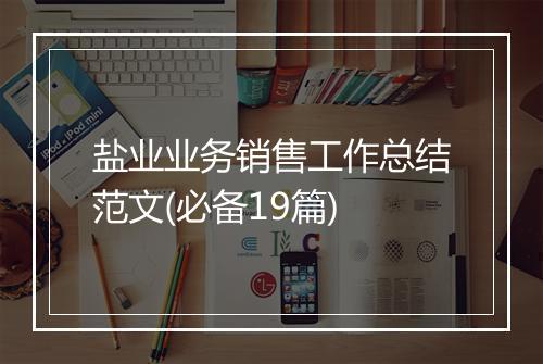 盐业业务销售工作总结范文(必备19篇)