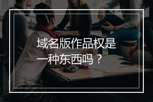 域名版作品权是一种东西吗？