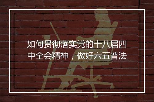 如何贯彻落实党的十八届四中全会精神，做好六五普法