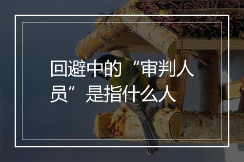 回避中的“审判人员”是指什么人