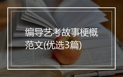 编导艺考故事梗概范文(优选3篇)